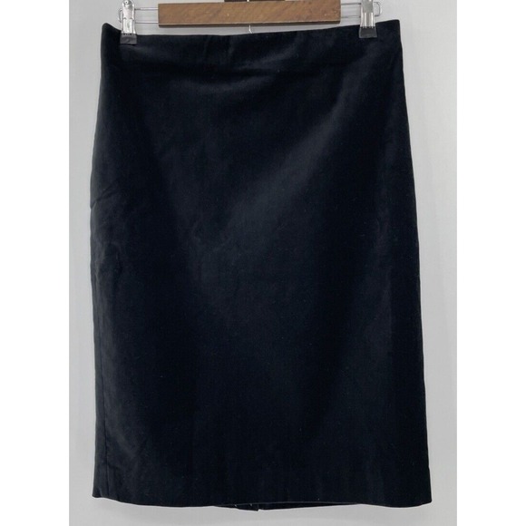 NWT Ann Taylor Pencil Velvet Black Career Professional Skirt Sz 6, Back Slit - Picture 1 of 12